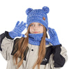 Unisex 3-Piece Winter Beanie Hat Set – Warm Acrylic Hat with Bear Ears, Scarf & Gloves - Kidzy Market