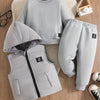 Baby Boys' 3-Piece Hooded Sports Leisure Outfit – 0-3 Years, Fall/Winter Outdoor Set