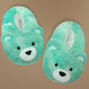 Polar Bear Plush Kids Slippers - Cozy Indoor Slip-On Shoes for Teens & Youth, Blue & Purple Tie-Dye, Warm Fabric, Anti-Slip