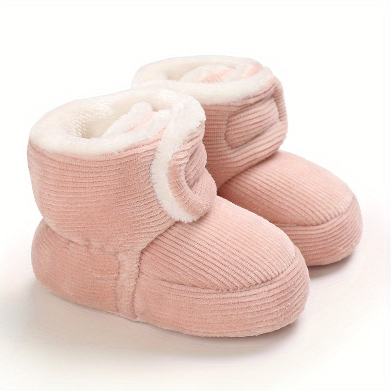 Toddler Baby Girls Booties High-Top Slippers Indoor Crib First Walker Shoes for Winter