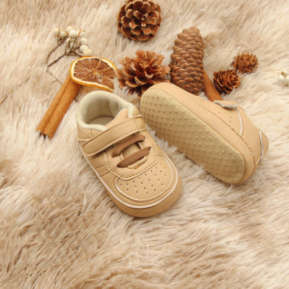 Newborn Baby Boys Premium Soft Sole Mid-Top Infant Prewalker Toddler Sneakers
