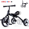 4-in-1 Folding Toddler Balance Tricycle – Convertible Pedal & Balance Bike for Ages 2+, Removable Pedals, One-Button Fold, Adjustable Seat & Handlebars – Unisex Birthday Gift