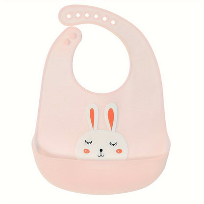 Adjustable Silicone Baby Bibs with Pocket – Waterproof, BPA-Free, Easy to Clean & Dishwasher Safe – Cute Panda & Rabbit Designs for 0-3 Years - Kidzy Market