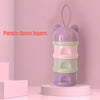 Portable 3-Layer & 4-Layer Baby Formula Dispenser – Cute Bear Snack Storage Container for Travel & Home