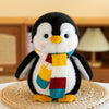 Penguin Plush Toy with Scarf – Soft Light Brown or Dark Brown Anime-Style Stuffed Animal & Decorative Pillow for Sofa, Valentine's & Holiday Gift