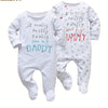 KuKitty Newborn Baby Boy/Girl Clothes – "I Really Love My Daddy/Mummy" Long Sleeve Footies Romper (Unisex, Footed Jumpsuit)