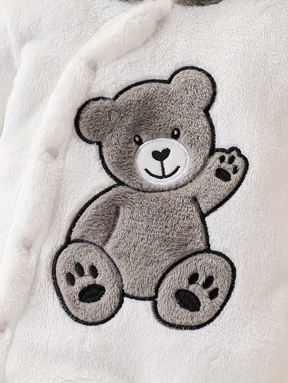 Baby Body Suit with Foot Bag – Newborn Plush Thickened Winter Bodysuit (Warm and Cozy Underwear)
