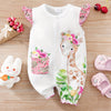 Summer Baby Romper – Cute Little Deer Pattern with Flutter Sleeves (Outdoor Wear, 0-18 Months)