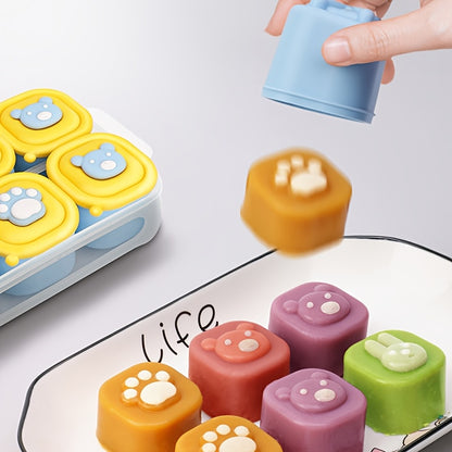 6pcs/Set Baby Food Storage Box, Cartoon Silicone Infant & Toddler Freezer Mold Bowl, Perfect for Complementary Baby Food Storage