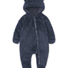 Skytwo Baby Fleece Hooded Onesie – Bear Ears Romper (Knit Fabric, Polyester, Slight Stretch, Fall/Winter Outdoor Wear)